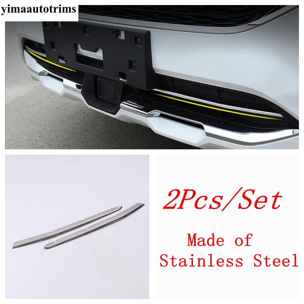 Front Hood Engine Strip / Bumper Below Grille Strip Decor Cover Trim For Haval F7 F7X 2018 -  Stainless Steel Accessories