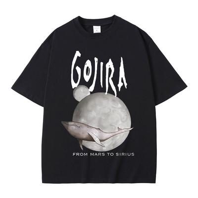 Fransa Metal Grubu Gojira Mars'tan Sirius'a Uçan Balinalar Müzik Albümü Grafik Tişört Erkek Kadın Vintage Gotik Rock Tişörtleri
