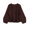 Giacca Cardigan in Maglia con Lacci da Donna Moda Autunnale