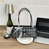 Dopamine Ballet Bag Lightweight Plaid Armpit Bag Women'S Shoulder Handbag Compact Pu Zipper Handbag For Dating Shopping Casual