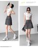 Gray Women's A-Line Midi Skirt with Elastic Drawstring Waist - Summer 2025 Anti-Exposure Workwear Style