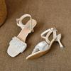 Versatile skirt fashion high heels female French fairy style 2025 summer new medium heel fine heel mesh sandals