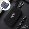 Leather Car Key Case Multifunction Unisex Zipper Wallet Accessory For Bmw Mini Cooper Clubman Countryman R57 R58 R59 R60 sticker FF42