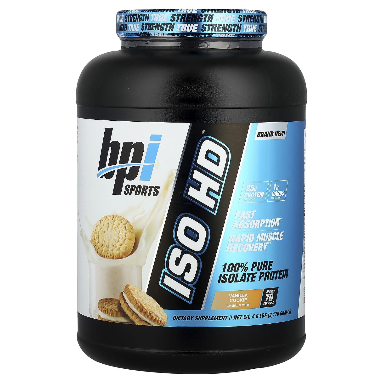 

Iso Hd™, 100% Pure Protein Isolate, Vanilla Cookies, 2,170G (4.8Lb)