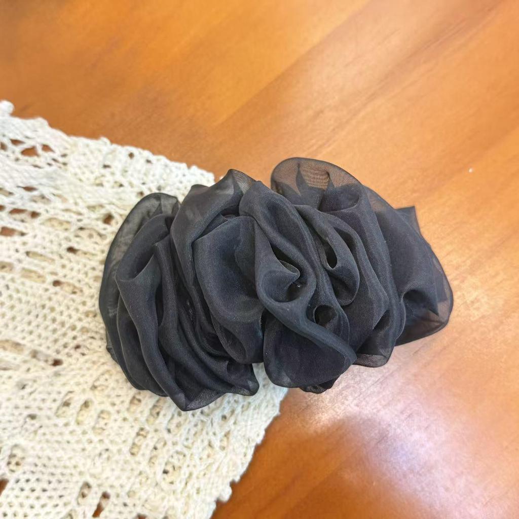 Versatile Summer Mesh Hair Clip: Large Pleated Back-of-Head Hairpin for Women