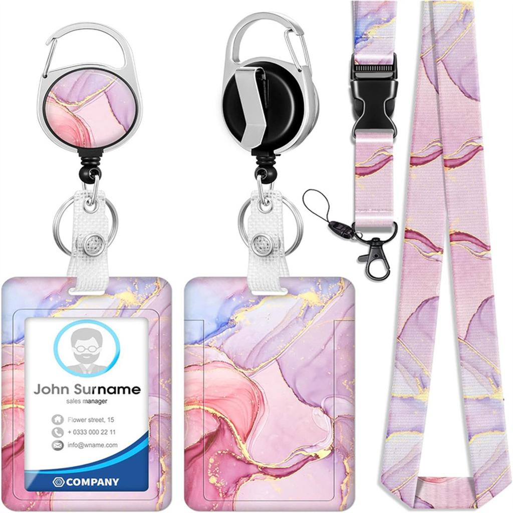 Work Office Badge Holder Fashionable Badge Holder Retractable Reel Id Card Protector for Work School Professionals Badge