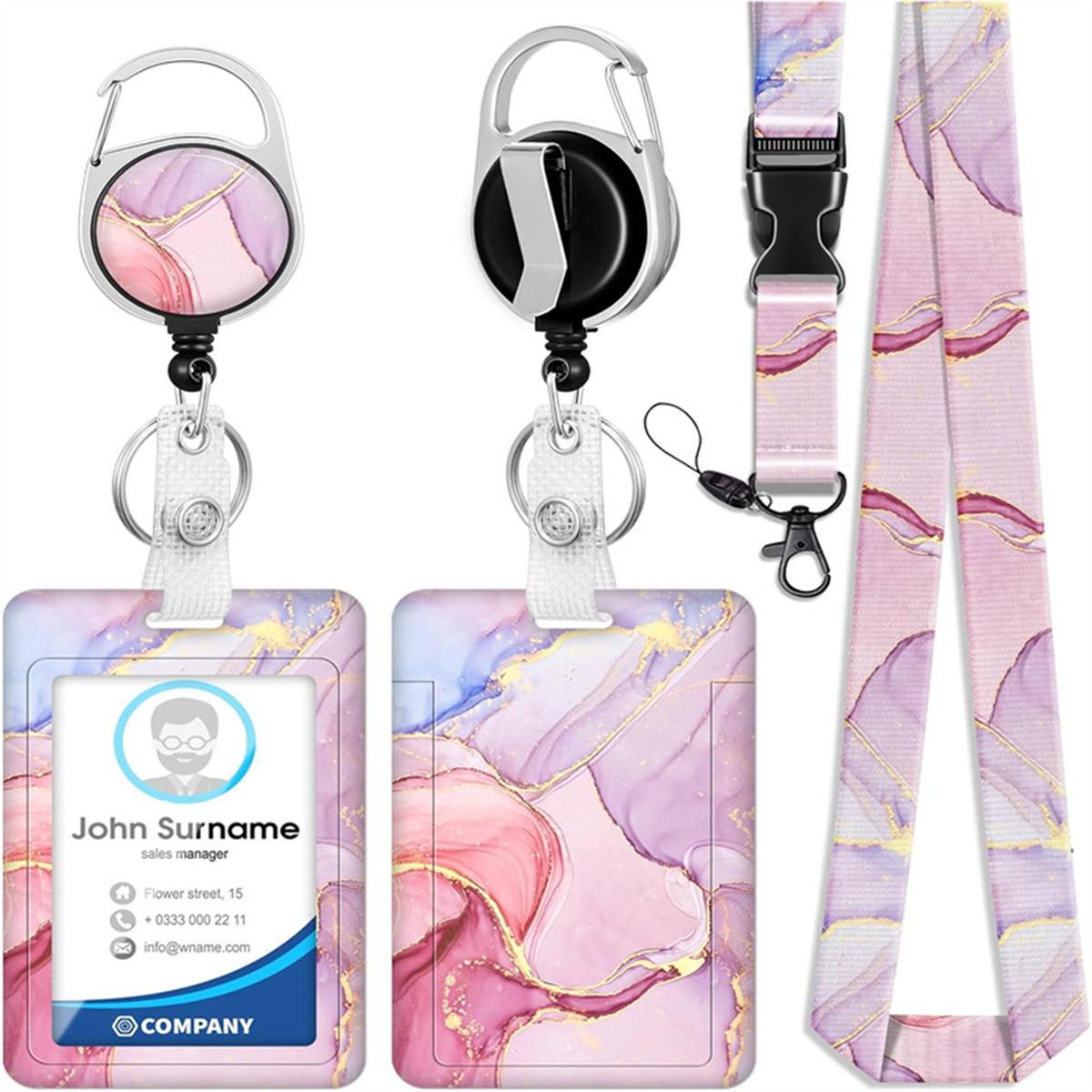 Work Office Badge Holder Fashionable Badge Holder Retractable Reel  Id Card Protector for Work School Professionals Badge