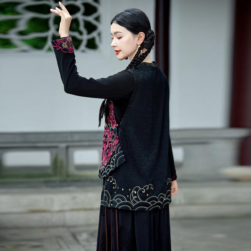 Ethnic Style Women's Sleeveless Embroidered Vest Jacket