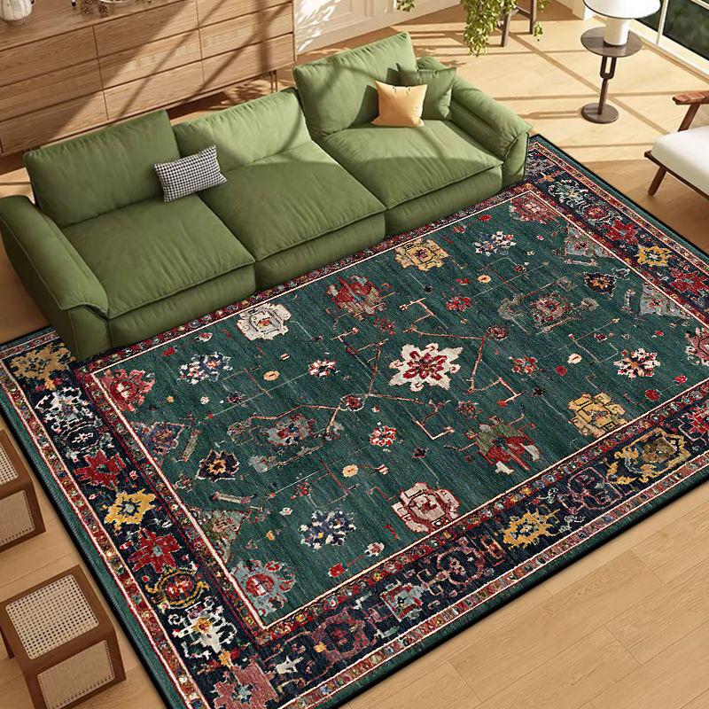 Persian Style Border Design Living Room Rug Soft Antiskid Bedroom Decor Carpet Easy Cleaning Entrance Door Mat Machine Washable