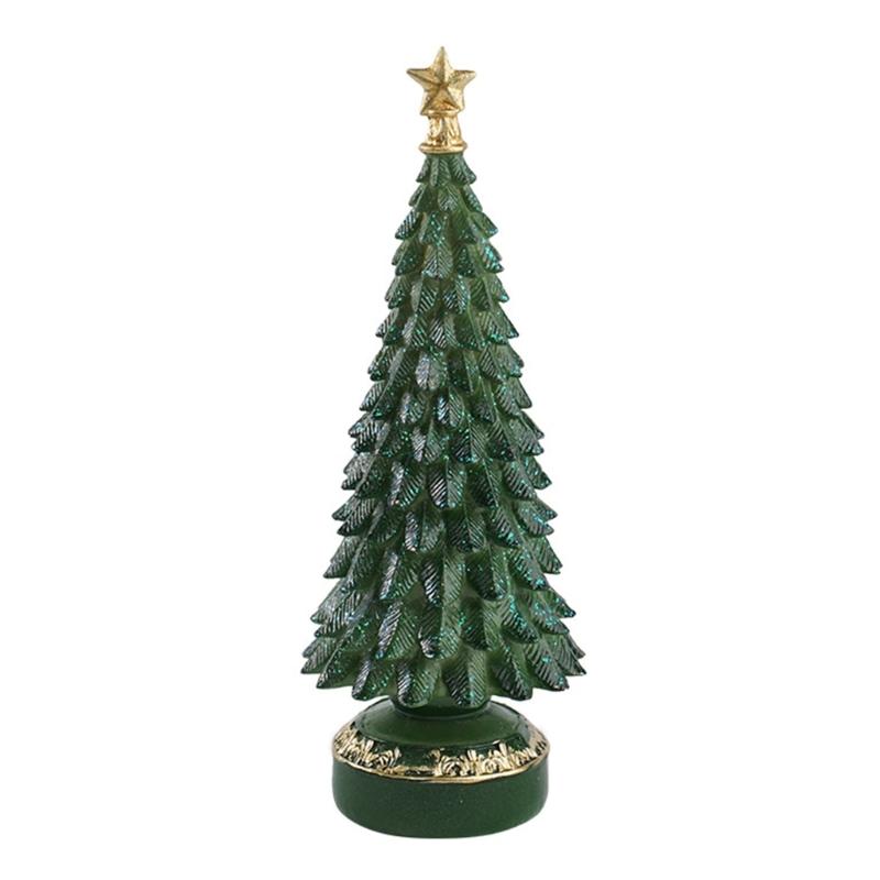Miniature Christmas Tree Ornament Tiny Resin Holiday Tree Table Decoration For Mantels Dining Table Holiday Centerpieces