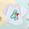 The Little Mermaid Ariel Princess Number Print Girls Clothes 1 2 3 4 5 6 7 8 9 Years Birthday Kids T Shirt Baby T-Shirt