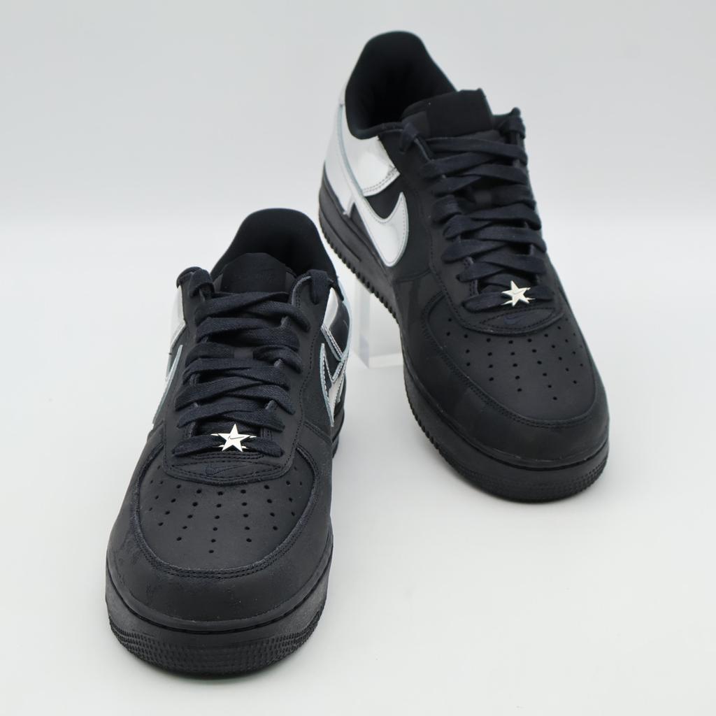 HF2885-001 Nike Air Force 1 Low Black and Metallic Silver (Men's)