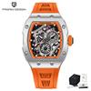 PAGANI DESIGN YS012 Men’s Quartz Skeleton Watch Japan TMI VH88 Movt Silicone Strap Sapphire Glass Waterproof Wristwatch For Man