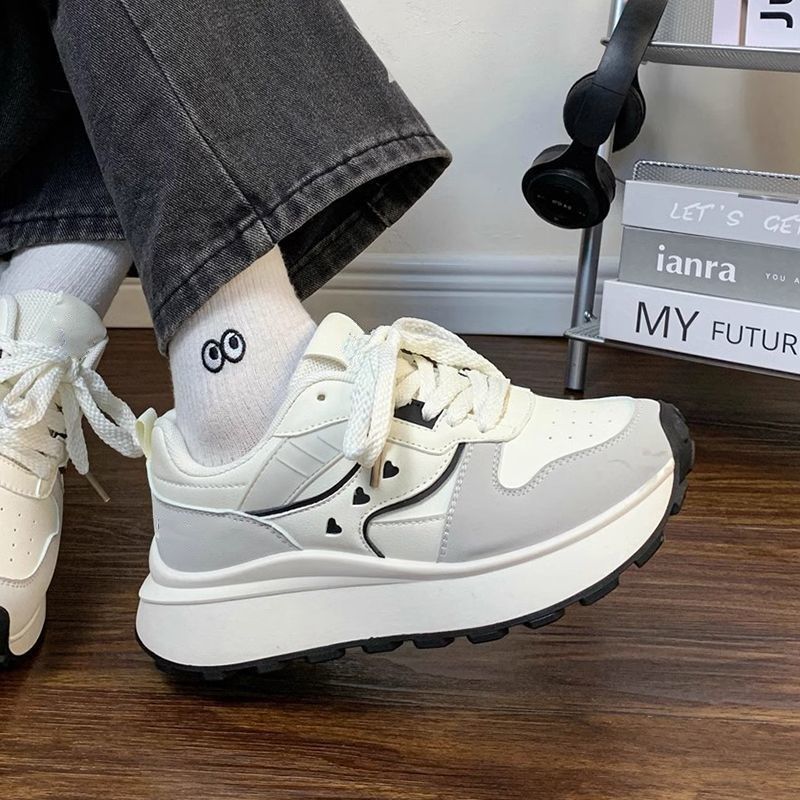 Woman Footwear High On Platform Spring Autumn Lace Up Shoes for Women Sneakers Harajuku Fashion Flowy Comfy Stretchy Y2k Vintage