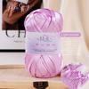 100g/roll 25mm Chunky Soft Satin Yarn Iridescent Metallic Sparkle Thread DIY Crochet Bag Knitting High-Gloss Yarn Craft
