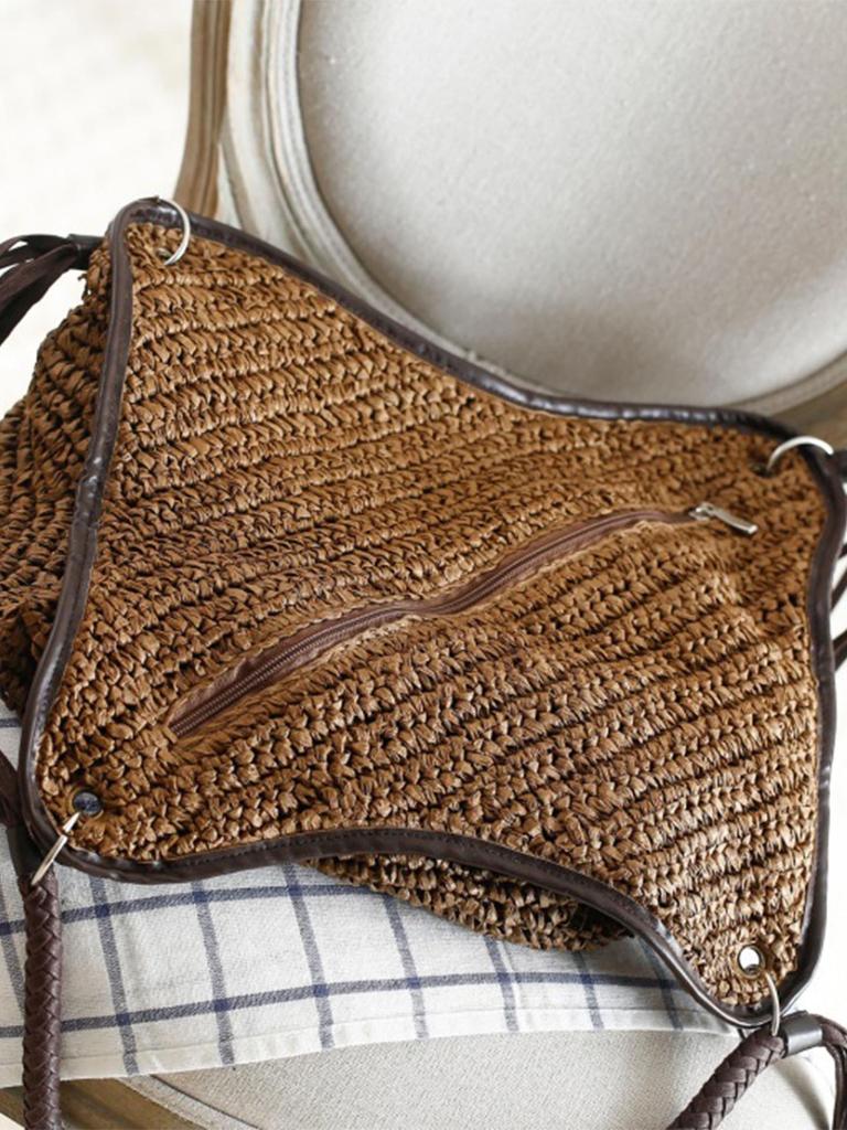 Taška pletená z papírového provázku ve tvaru chobotnice: Ležérní, všestranná móda na plážovou dovolenou pro dámy