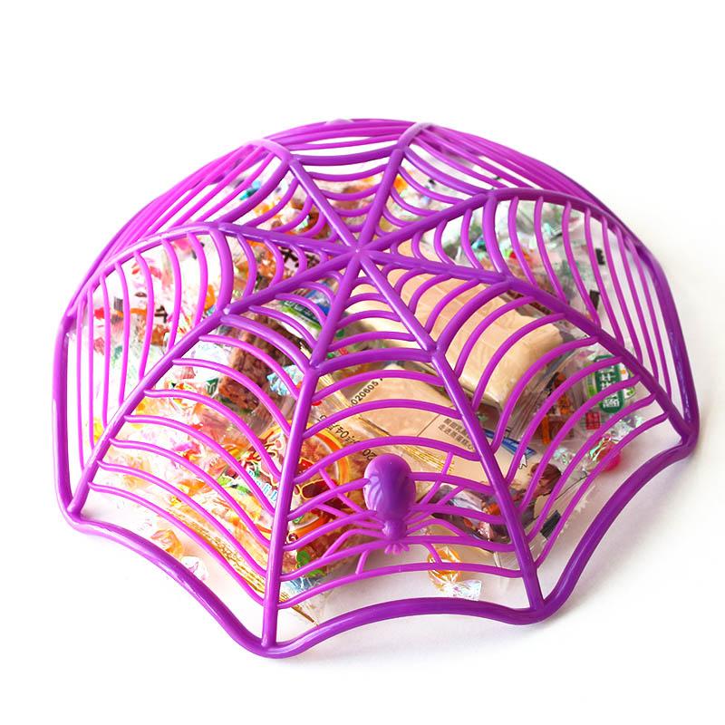 1PC - Halloween Props Spider Web Water Fruit Basket Holiday Snack Storage Plate Candy Plate Decoration  for Kids Halloween Party