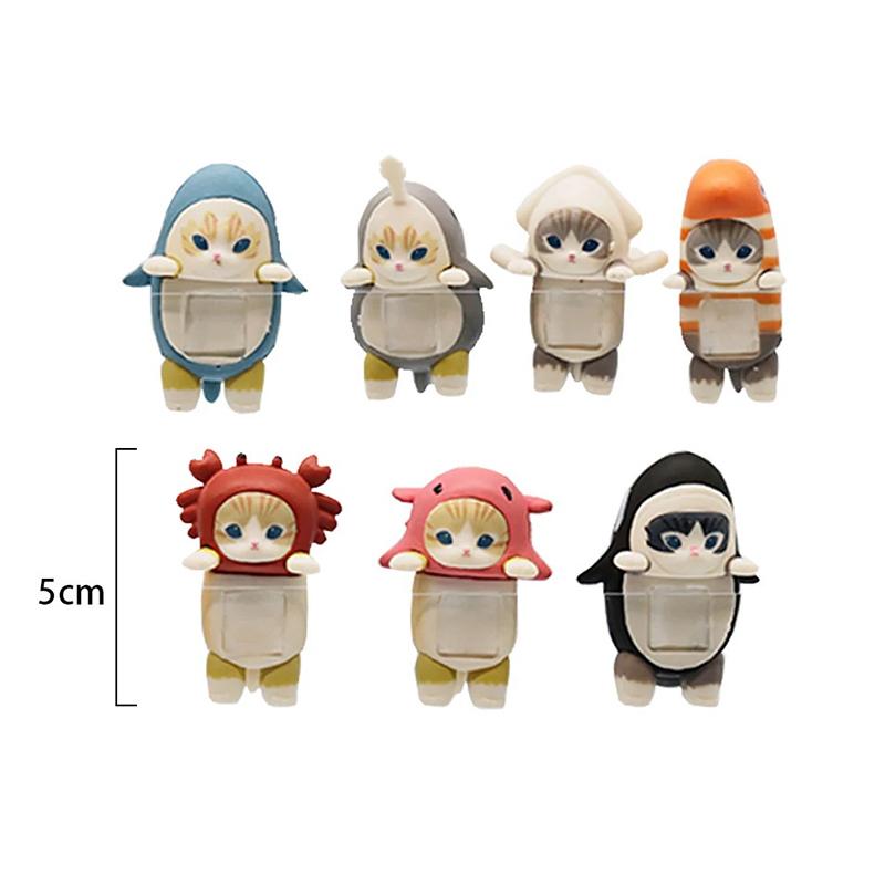 1/12Pcs Kawaii Cat Figurines Blind Box Action Figure Cute Doll Mystery Box Mobile Phone Car Decor Accessories Toys