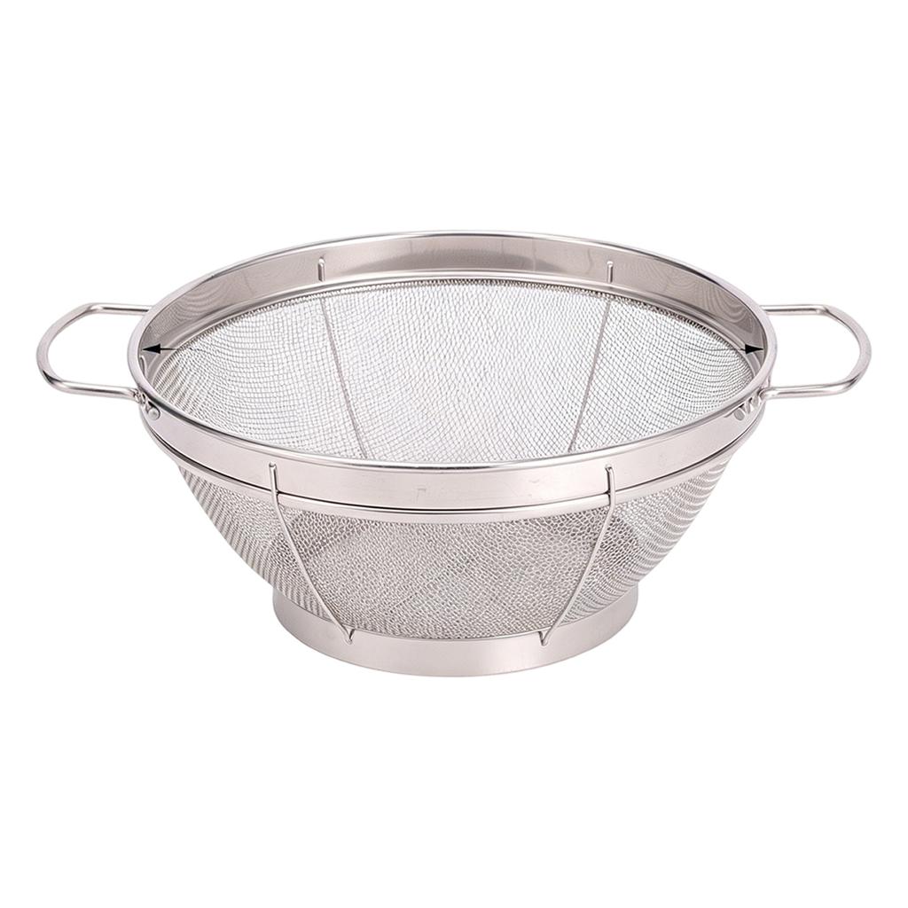 Stainless Steel Multipurpose Kitchen Strainer Basket for Washing Rice Fruits Vegetables Draining Storage Bowl with Handles