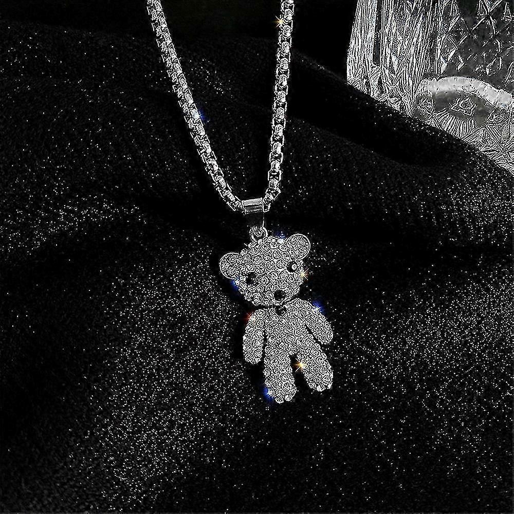New Necklace Women's Crystal Chain Love Pendant Children's Jewelry Girl's Gift