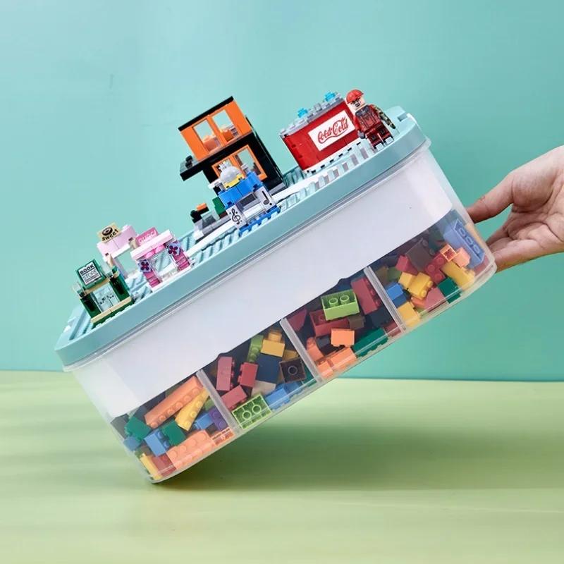 LEGO Aufbewahrungsbox, stapelbar, großes Fassungsvermögen, Spielzeug-Organizer zum Sortieren kleiner Steine und Aufbewahren von Komponenten, wichtige Spielsachen fürs Kinderspielzimmer