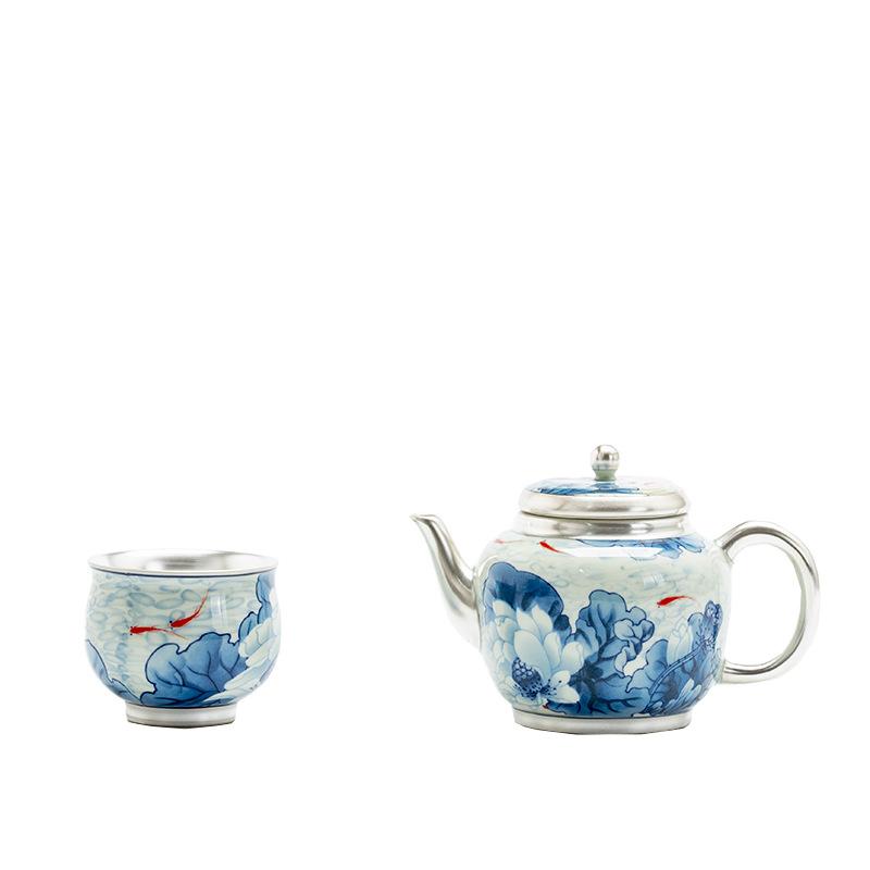 Household Blue And White Ceramic Tea Cup For Men And Women, Chinese Retro Small Capacity High-End Tea Set, Single Cup Master Cup