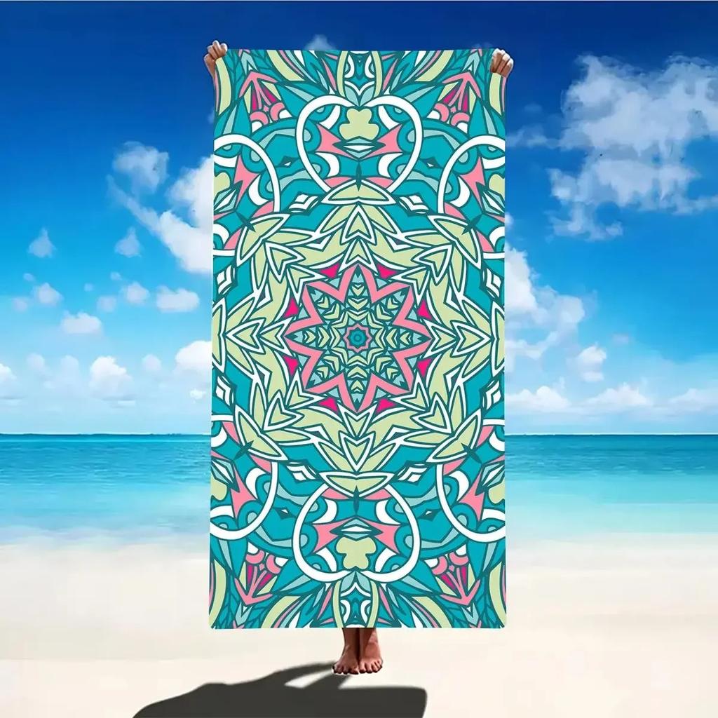Mixed Contrast Color Mandala Floral Universal Beach Towel Multipurpose Towel For Pool Camping Picnic