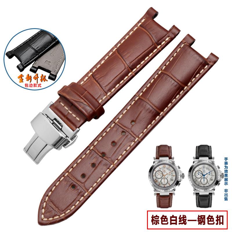 Kopfschicht Lederarmband Krokodilmuster Rindsleder für YA133309 Gales 20*11mm 22*13mm Uhrenarmband Schwarz Braun Herren Accessoires