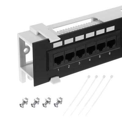 Uxcell Patch Panel with Keystone CAT 6 Network Module for Server Networking and 58mm 255mm Rack and Wall Mountable Patch Bay 12-Port Multi-Terminal