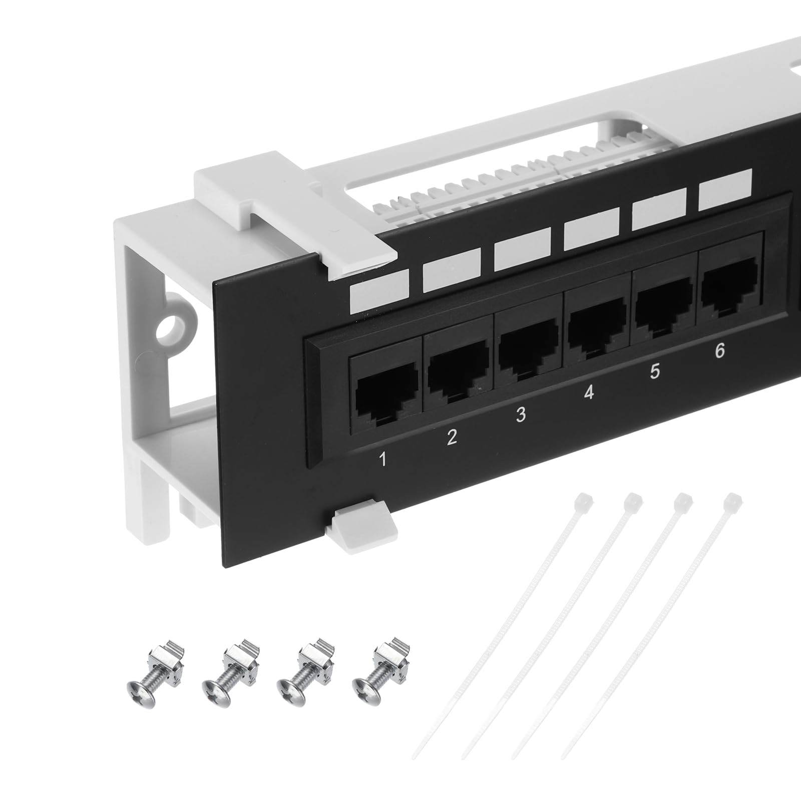 

uxcell Патч-панель з модулем Keystone CAT 6 для серверних мереж та 58мм 255мм Стійка та настінне кріплення Патч-панель 12-портова Мультитермінал