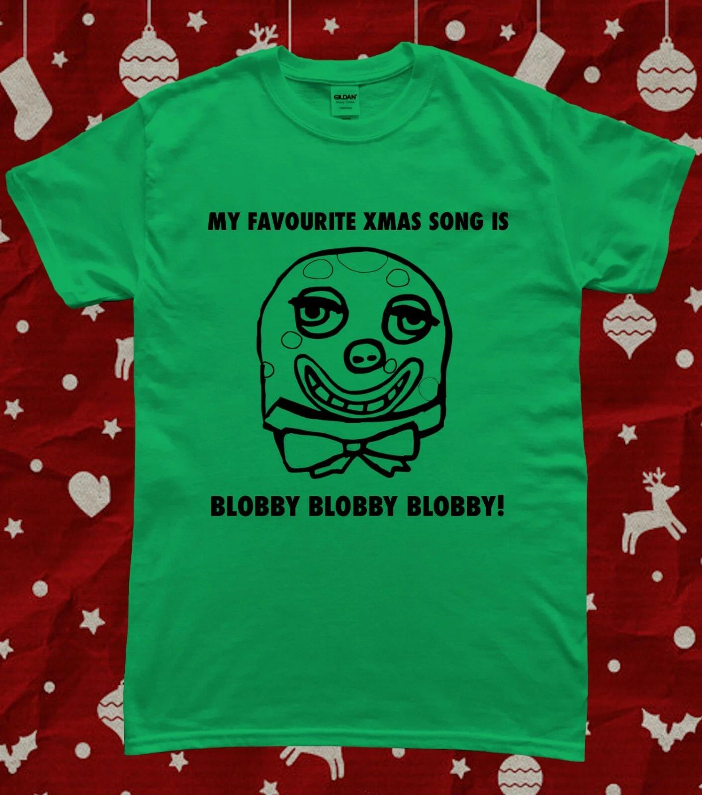 Mr Blobby Christmas Song Funny T-Shirt L