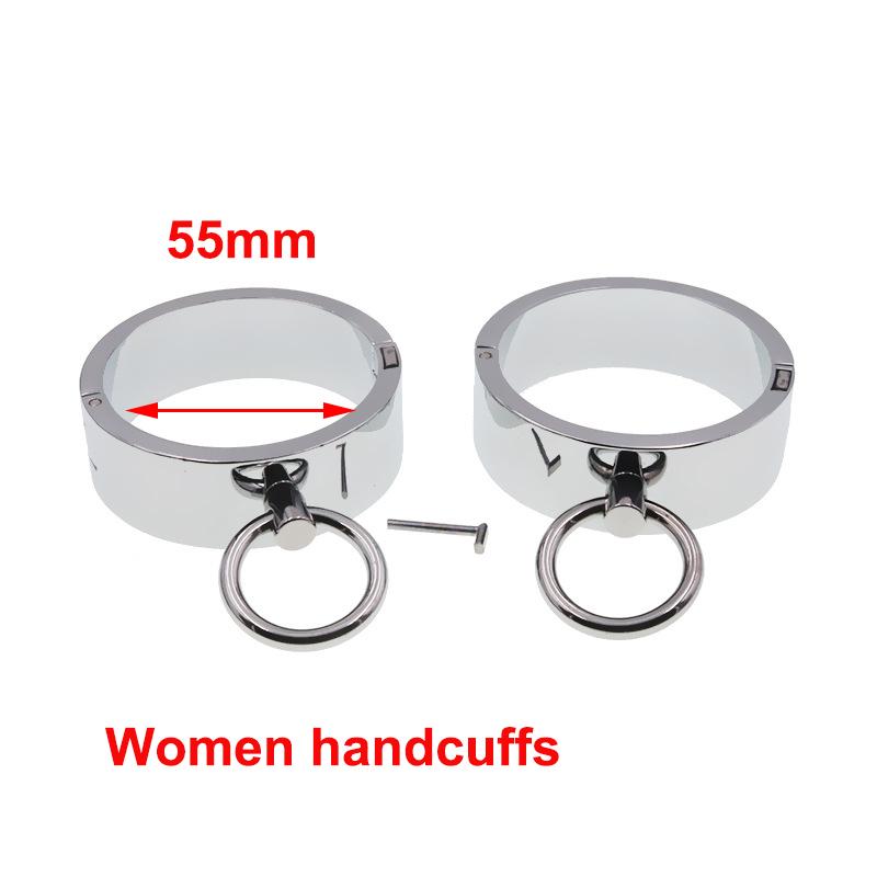 1 Pair Stainless Steel Handcuffs Metal Anklet Foot Cuffs Erotic SM Bondage Adult Game Couple Slave Restraint Sex Toys Men Women