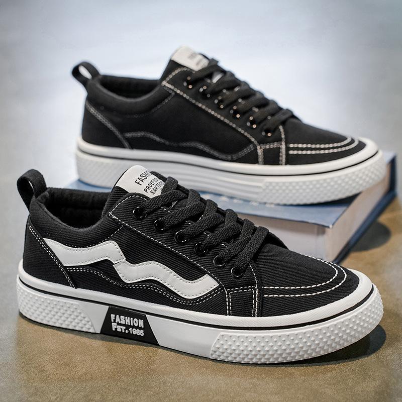 Canvas shoes men's new spring and summer non-slip sports board shoes breathable black versatile casual boys' shoes
