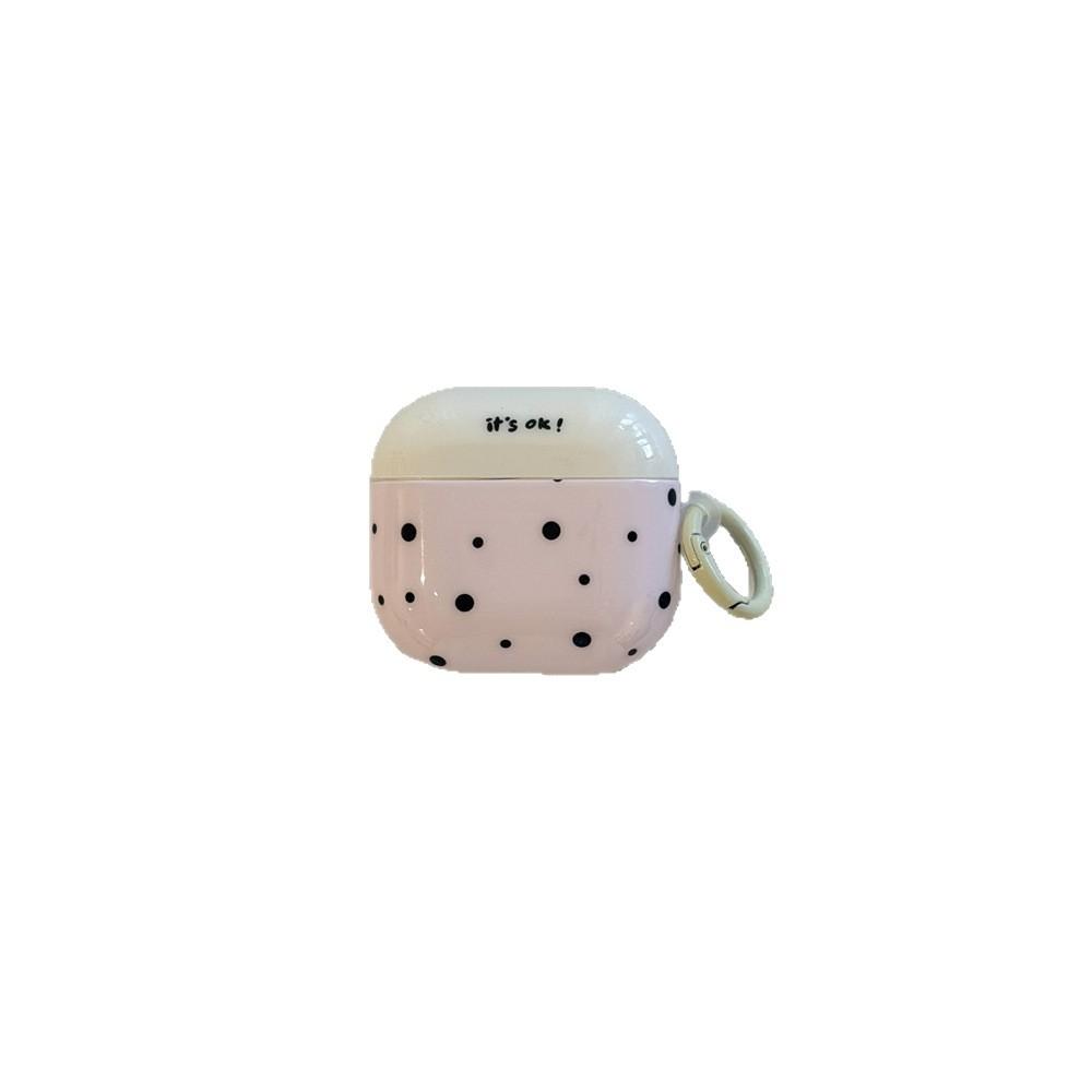 Applicable to Apple AirPods 1 /1 generation Korean pink gray polka dot earphone cover PRO1 simple protective cover PRO1 pendant