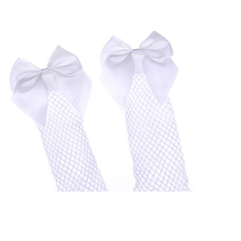 Women Baby Girls Kids Mesh Socks Bow Fishnet Ankle High Lace Fishnet Vintage Short Sock Fashion Summer One Size