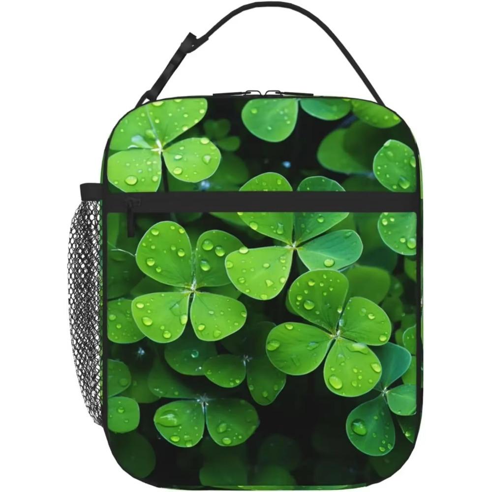 3D St.patrick Day Clovers Insulated Lunch Bag Many Green Clover Lunch Box Lunch Bag for Women Food Tote Bags Reusable