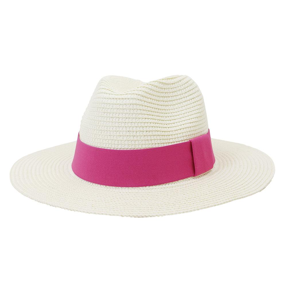 

Новинка 2022 года, летняя соломенная шляпа от солнца для женщин, модная широкая боковая панама, уличная пляжная праздничная шляпа-федора в стиле джаз, 60 см 59-60CM