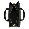 Coach Maggie 25 Gold Logo Pebbled Leather Tote Bag Shopping Bag Shoulder Crossbody Tote Medium Women's Black