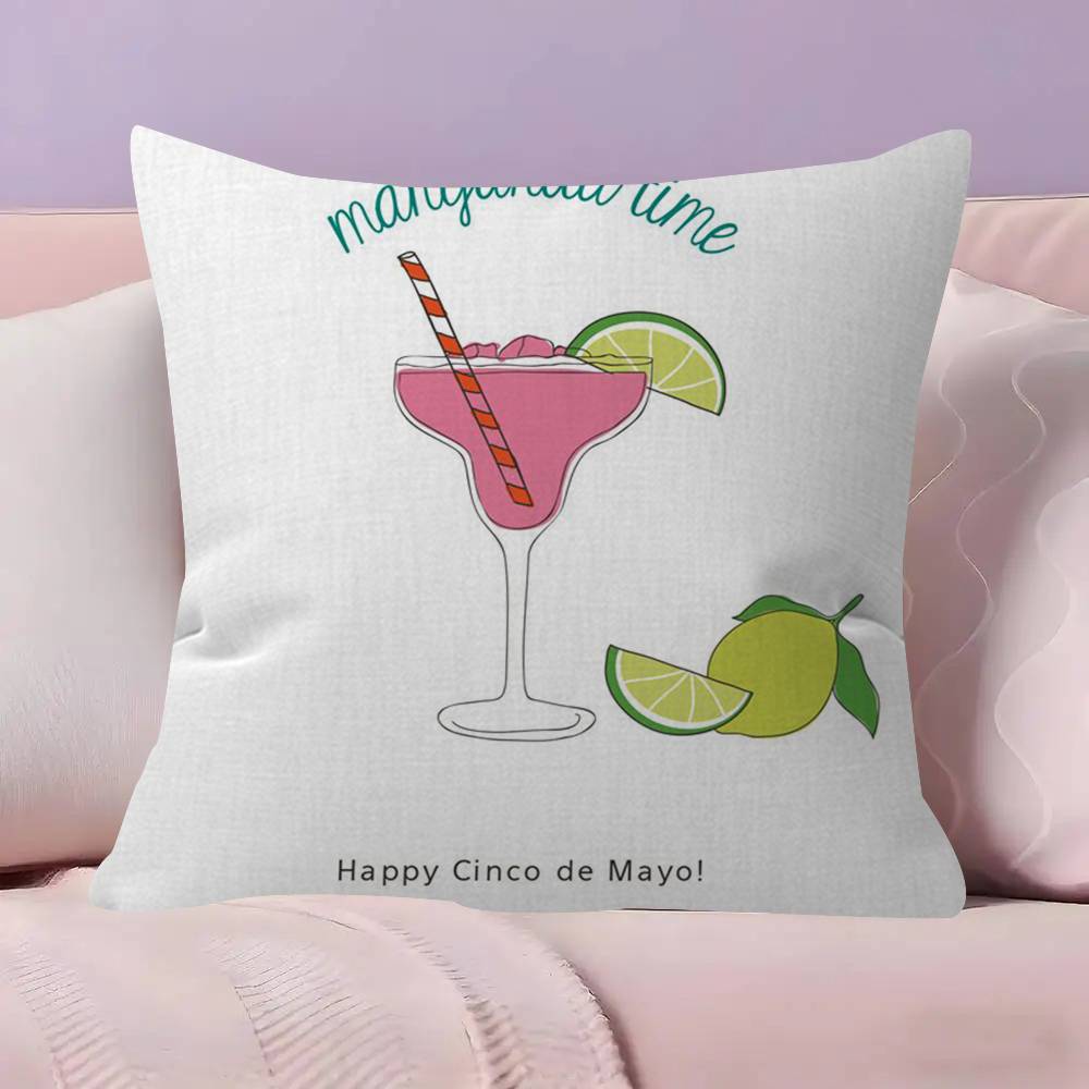 Hot MMmargarita Cocktail Arted  Pillow Cover Sofa Cushion Cover Home Room Decoration Children Gift