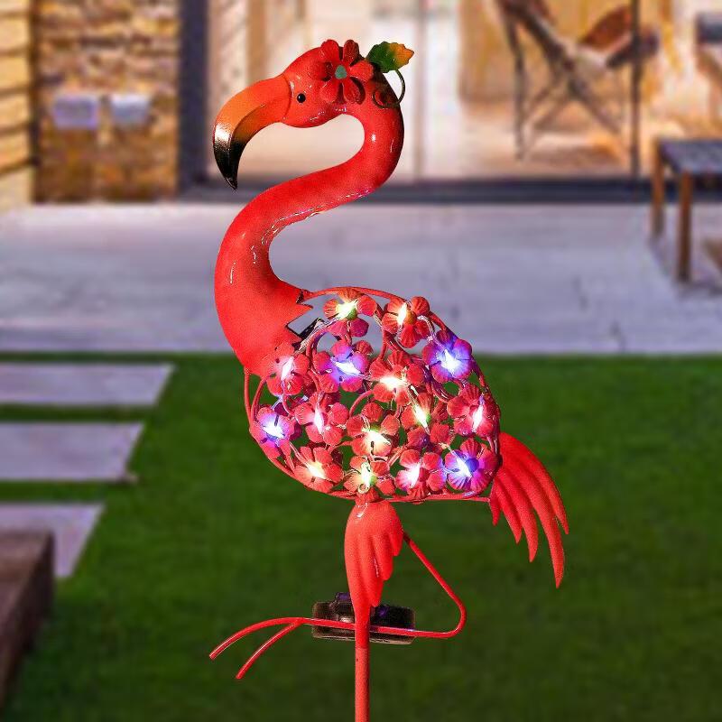 Solar Flamingo Lawn Light