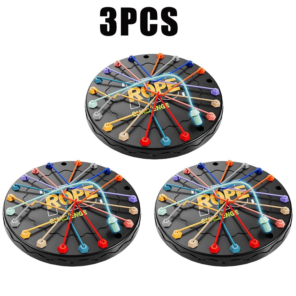 Kid Rope Knots Sensory Social Board Game Logical Thinking Challenge Colore Twisted Connected Line Brain Strategy Fun Table Game