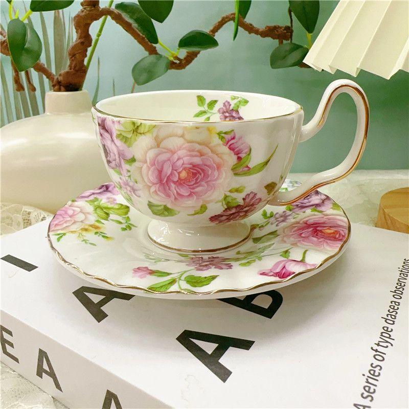 British foreign trade export ceramic coffee  household breakfast afternoon tea set flower tea  good-looking cup set