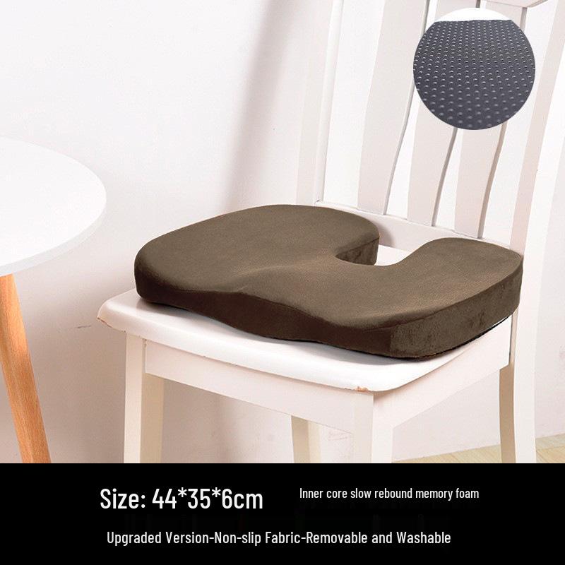 Plush Memory Foam U-Shaped Seat Cushion for Office Chairs - Thick, Breathable Hemorrhoid Relief Pad