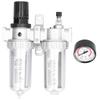 Air Filter Pressure Regulator Aluminum Alloy Water Oil Trap Separator Gauge Kit for Mechanical Engineering