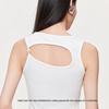 VEROMODA Women's Backless Beaded Ribbed Racerback Tank Top