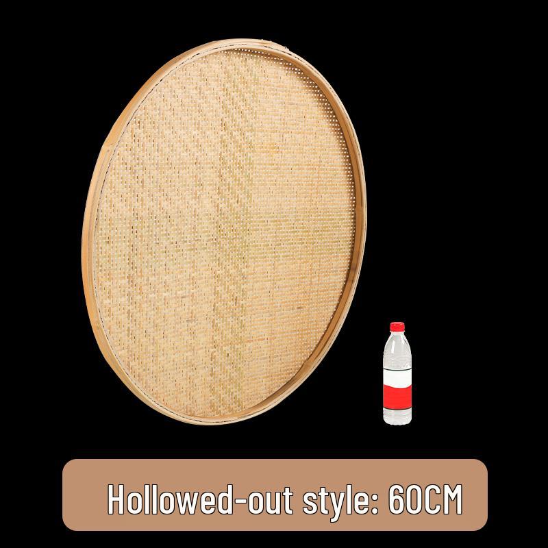 Round Bamboo Weaving Tray: Fine Mesh Sieve, Drying & Draining Basket, Decorative Sample Plate