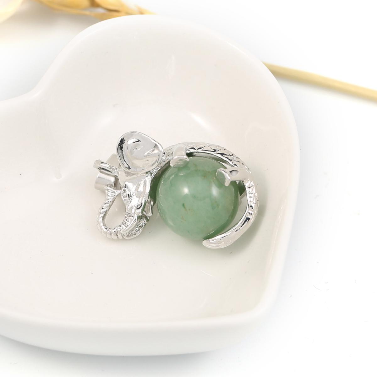 

Ожерелье, кулон из натурального камня, агаты/розовый кварц, кулон в форме слона, подвески, изготовление ювелирных изделий, ожерелье, браслет, аксессуары Green Aventurine/23x30mm