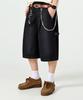 Dimiteulibeullaeg Bio-Washed Carpenter Bermuda Cotton Pants_Black