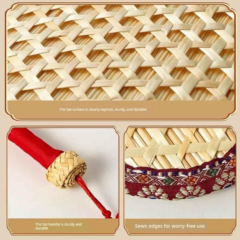 Traditional Style Children's Hand-Woven Banana Leaf Fan, Portable and Durable Household Hand-Held Fan for Summer