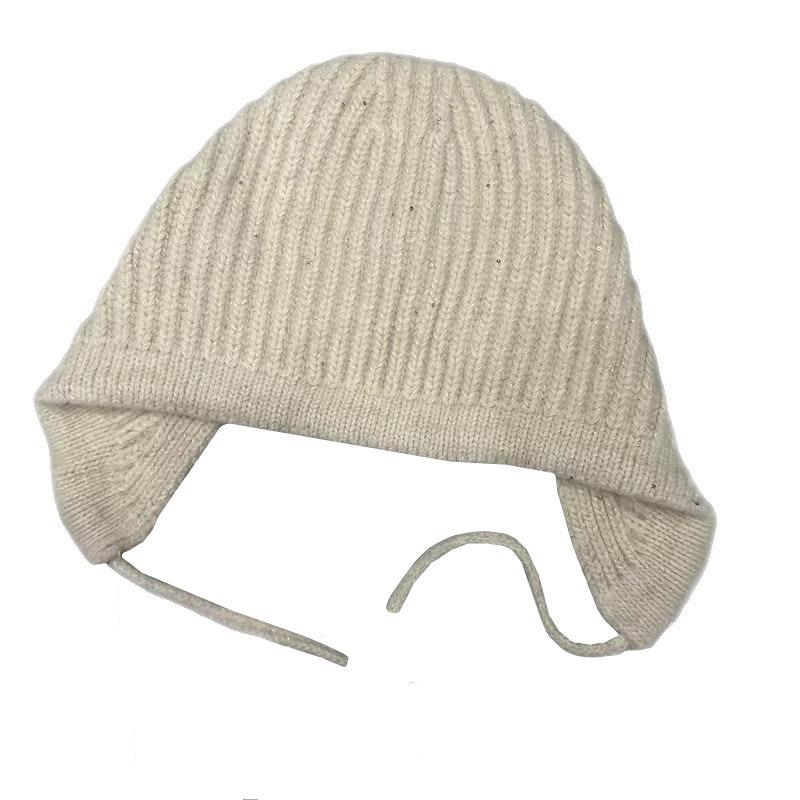 Heavy Industry Personalized Sequins Skinny Ear Protection Rabbit Hair Knitted Hat Women's Autumn and Winter Casual Versatile Plush Wool Lei Feng Hat